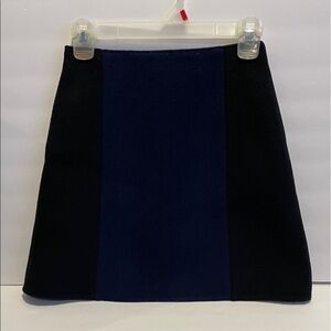 Club Monaco Blue & Black Panel Wool Mini Skirt